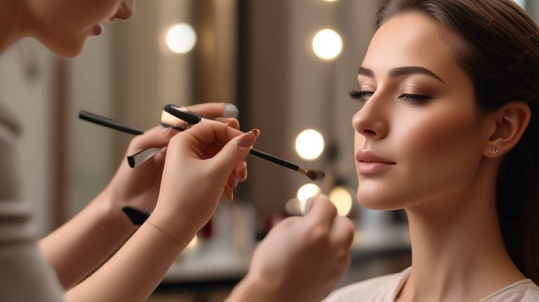a quinceanera is getting ready to be a professional makeup artist