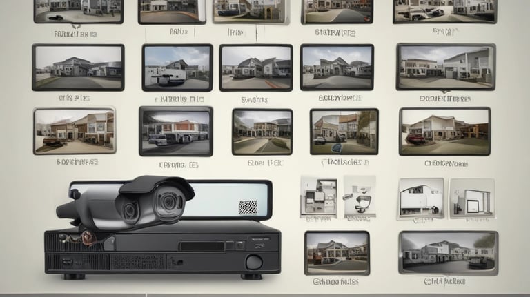 Close-up of a modern DVR and NVR security system setup.