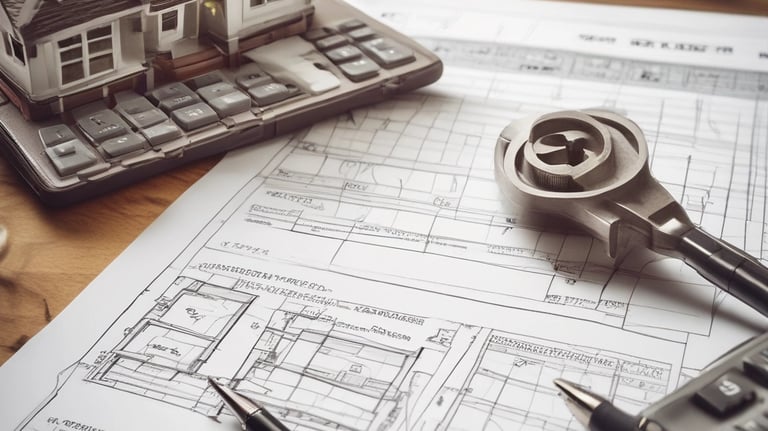 Close-up of hands reviewing detailed property valuation documents on a desk
