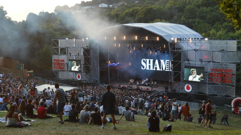 A crowd enjoying a lively festival outside
