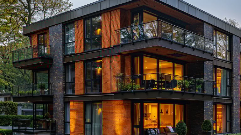 a large house with a car parked in front of it