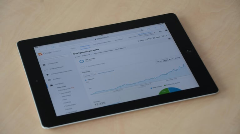 SEO dashboard showing increase in website traffic