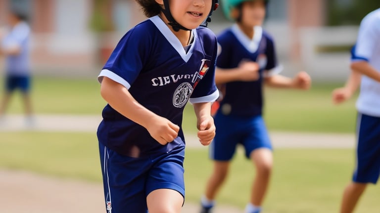Athletes in comfortable sportswear practicing on a sunny field