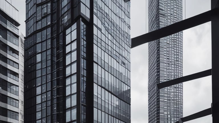 Commercial building facade showcasing architectural details