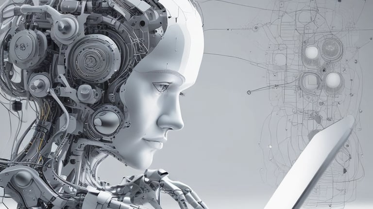 A developer coding a complex machine learning algorithm on multiple screens