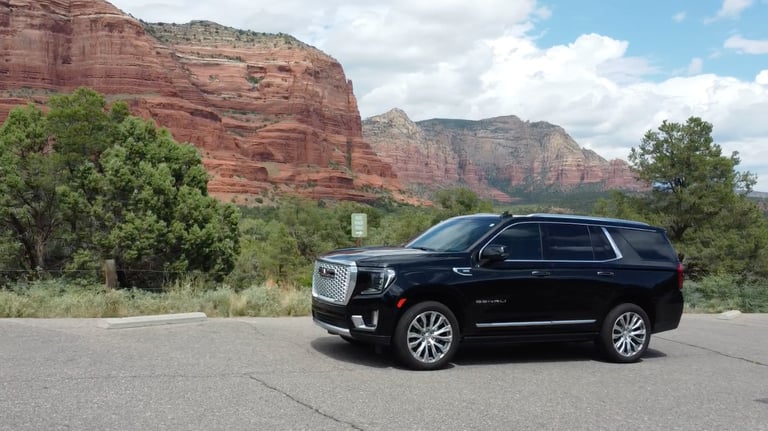 Our fleet in front of Sedona's beautiful red rocks.