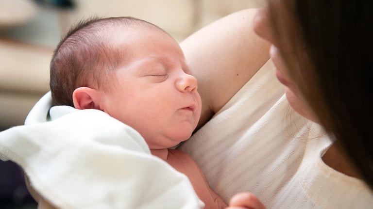 Newborn baby sleeping peacefully in cozy blanket