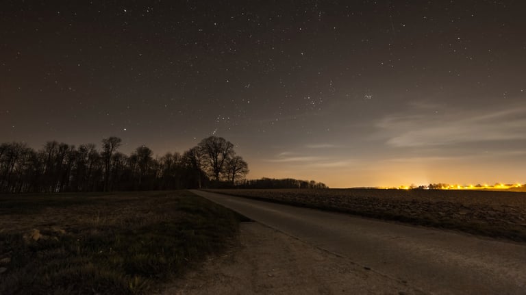 Un paysage et Orion