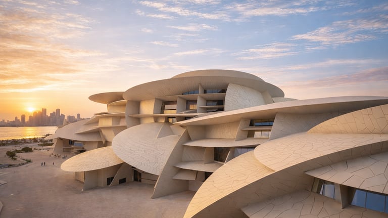 National Museum of Qatar at sunset