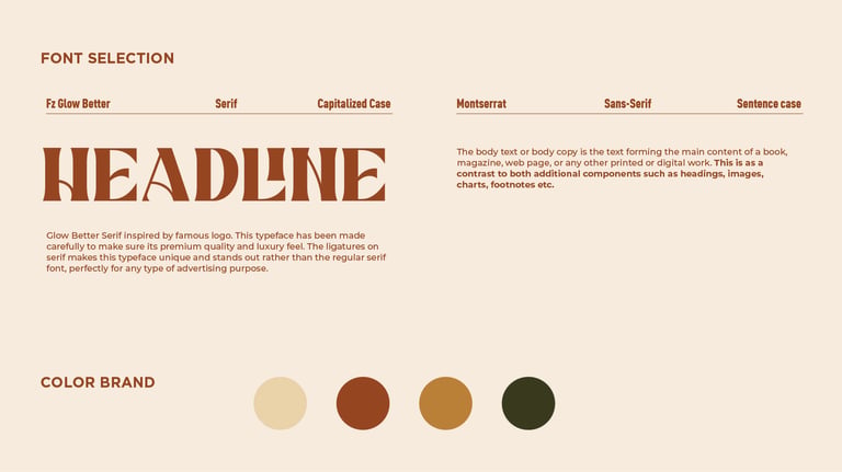 a font and color scheme for a fontface