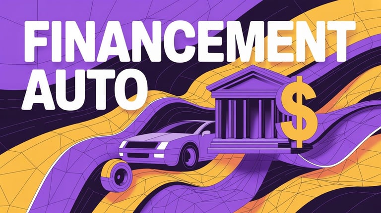 Financement Auto avec une voiture devant une institution financière