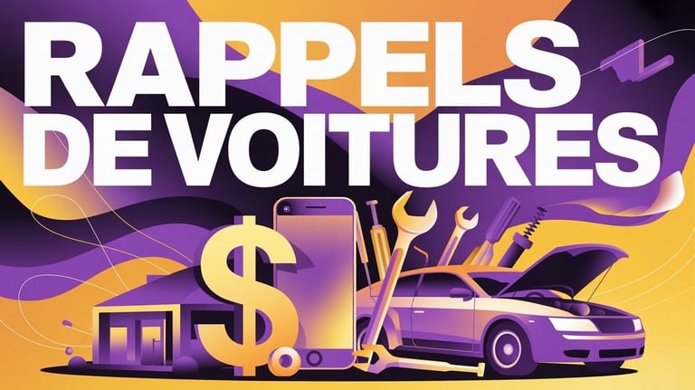 Rappels de voitures sur une voiture en réparation