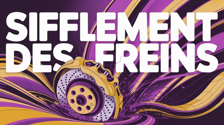 Sifflement des freins avec un gros plan sur un disque de frein
