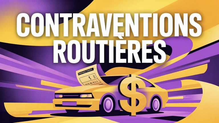 Contraventions routières sortant du pare-brise d'une voiture
