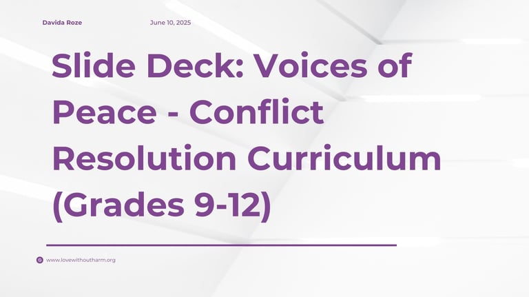 Conflict Resolution Slide Deck Grades 9-12