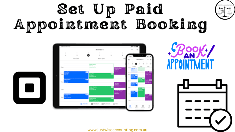Embed Square booking calendar on your website with JustWise Accounting."