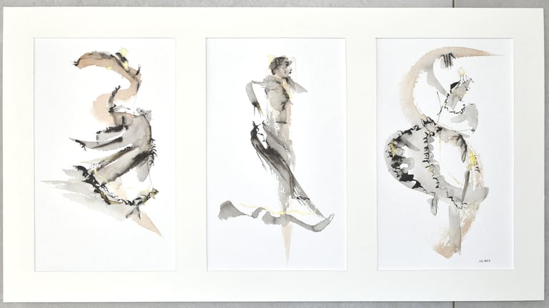 trilogie flamenco dessin à l'encre ink drawing sète