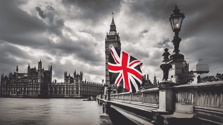 British flag London, Big Ben