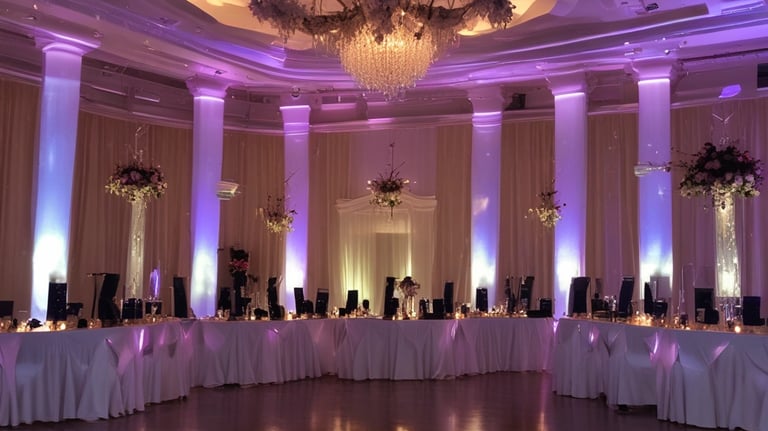Up lighting for the wedding with DJ PS lighting solutions