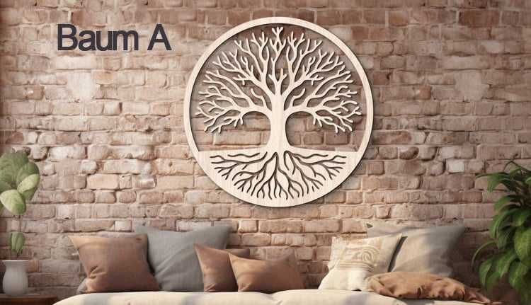 a couch with a tree in the middle of it