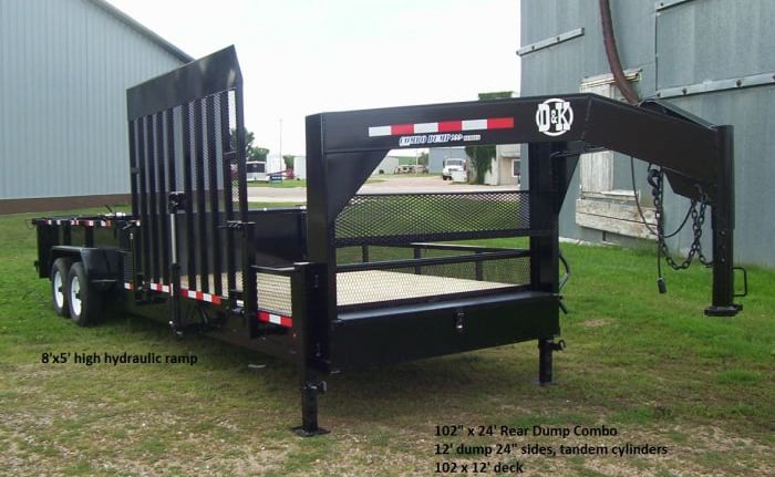 D&K side ramp, rear dump trailer