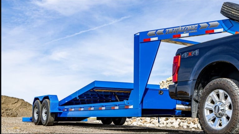 Travalong tilt trailer Landoll blue