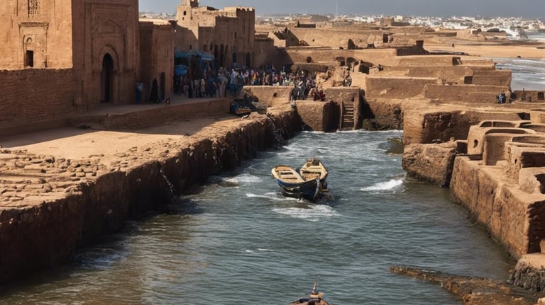 A curved facade covered in white latticework