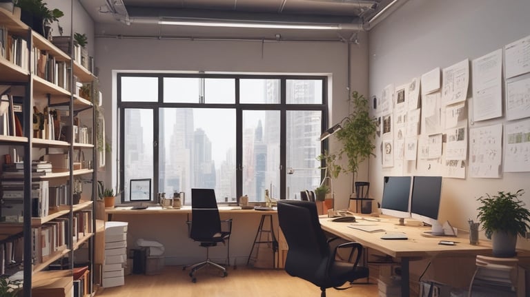 Modern office space showing focused professionals at work