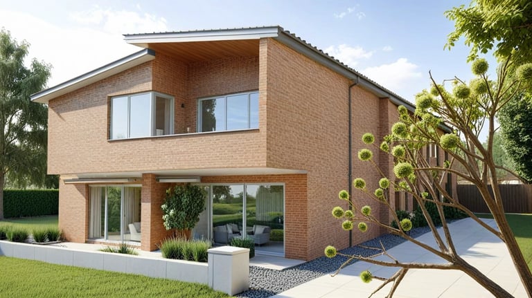Modern Residential Brick House