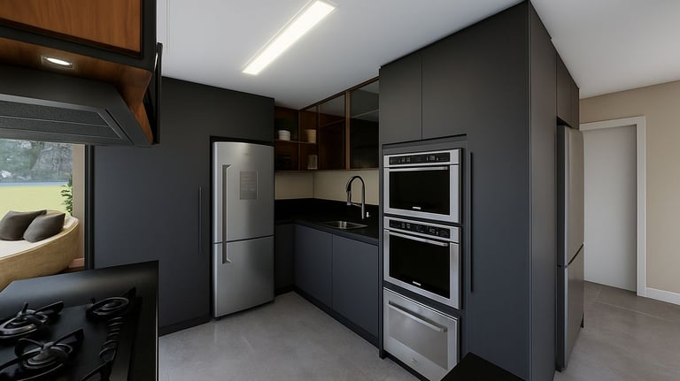 Cozinha em cinza