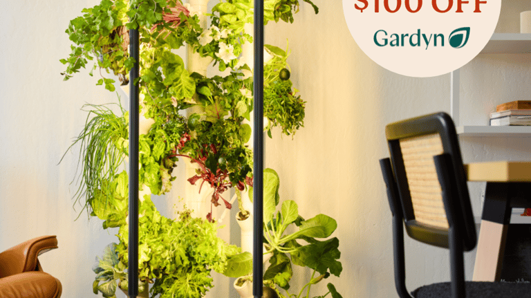 Gardyn studio green indoor hydroponic tower