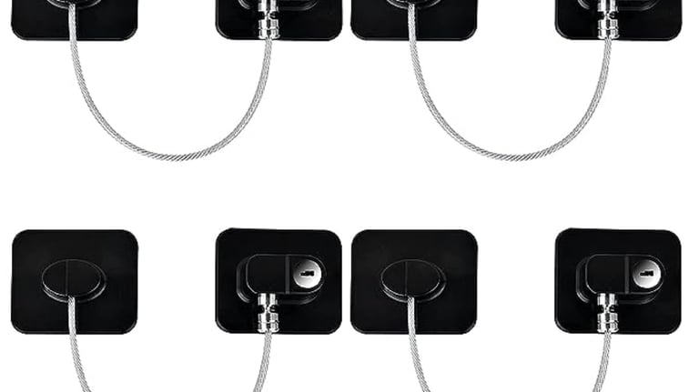 Refrigerator Lock, Baby Proof Cabinet Locks with Keys, Child Safety Locks for Cabinets 4 Pack