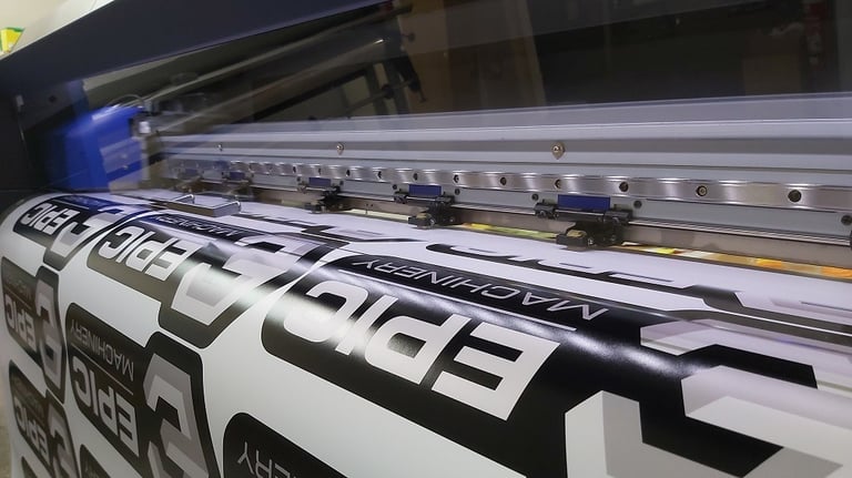 Decals being printed