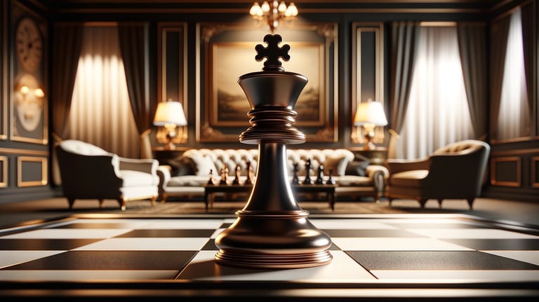 Pièce de jeu d'échec représentant la tour sur un plateau