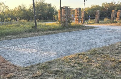 a gravel pad for a small structure