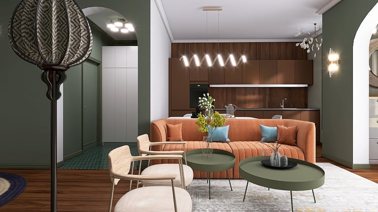 индивидуальный дизайн большой кухни кишинев