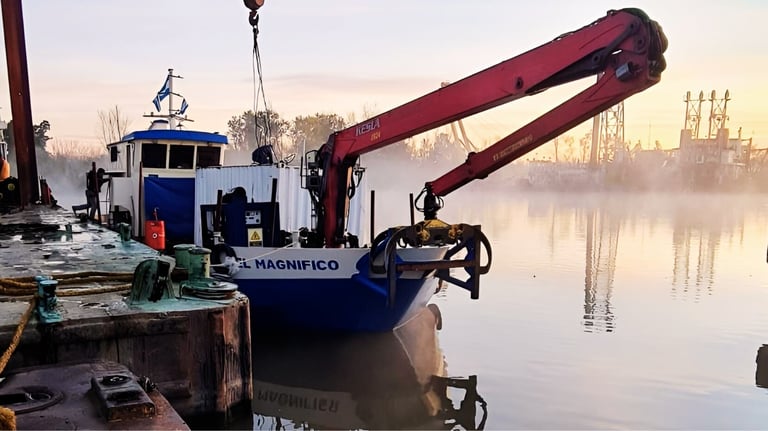 a crane crane is being lifted by a crane