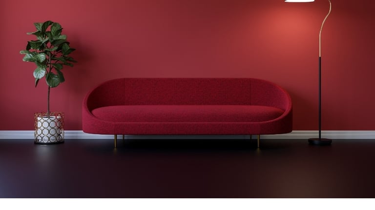 red sofa