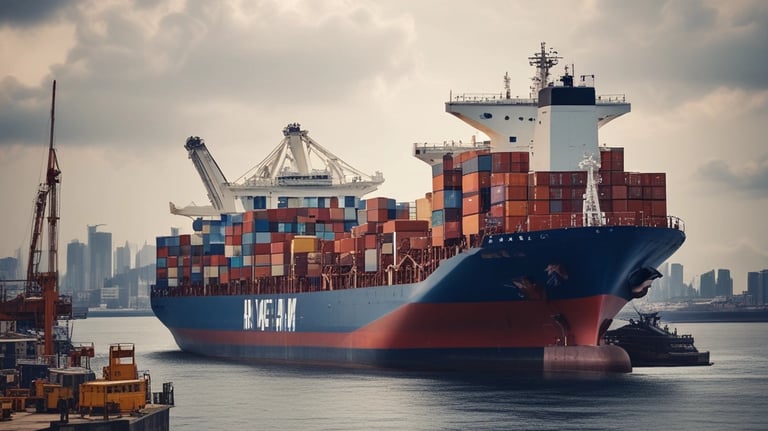 A maritime vessel operating in clean waters.