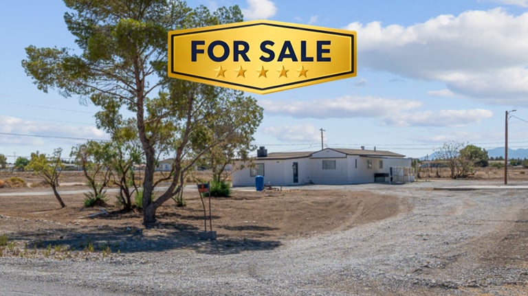 a for sale sign in front of a house