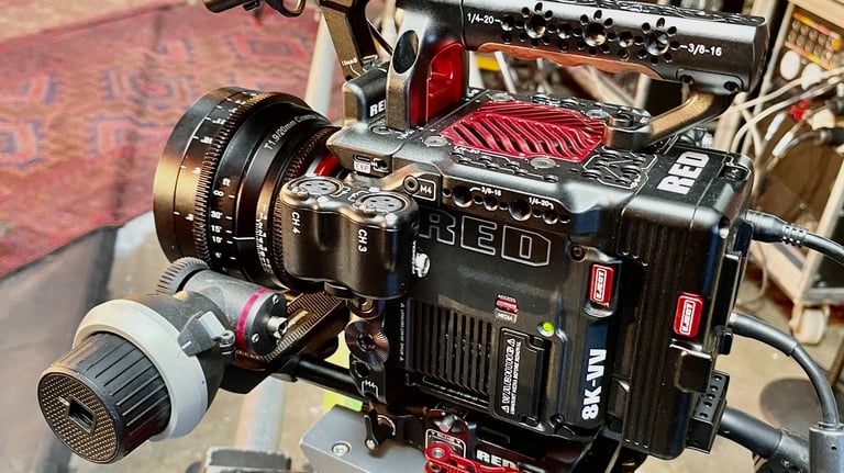 Red Raptor Vista Vision camera, ready to shoot some video production on retainer for a client.