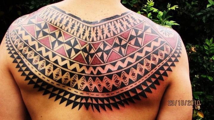 Fijian tattoo, Polynesian tattoo on back, Melanesian tattoo Perth Sydney Australia