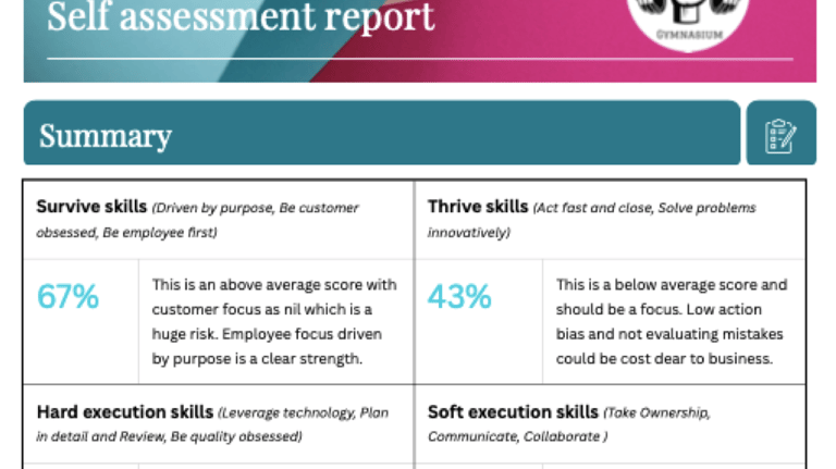 Self assessment report sample