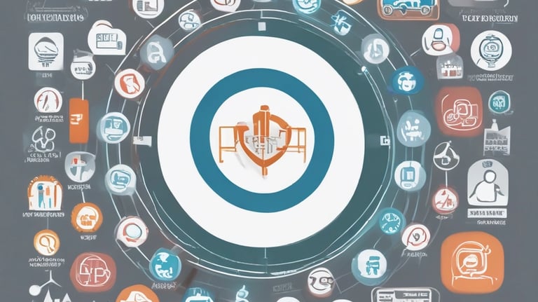 A digital interface showcasing healthcare services and solutions.