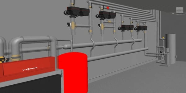 Plan chaufferie en 3D