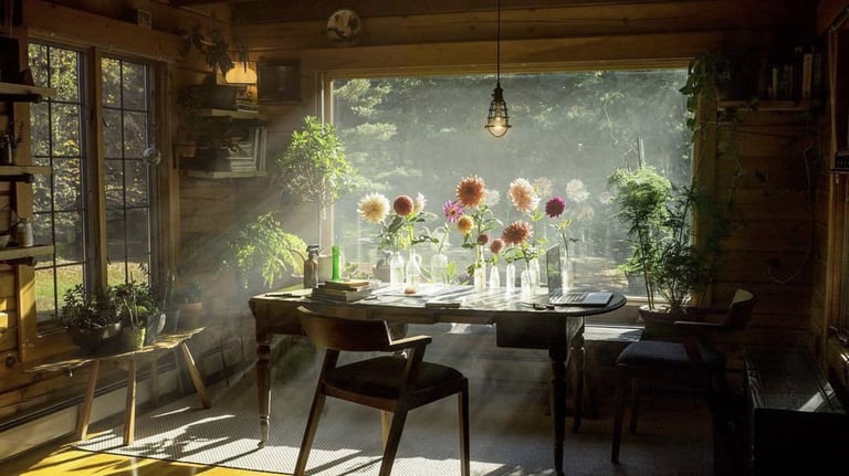 Cozy living room décor with neutral tones