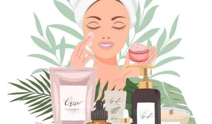 Woman applying makeup in natural light