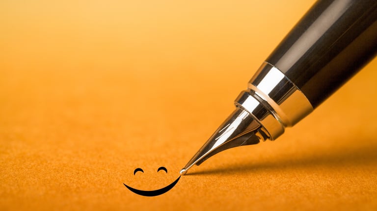 a pen with a smiley face drawn on it