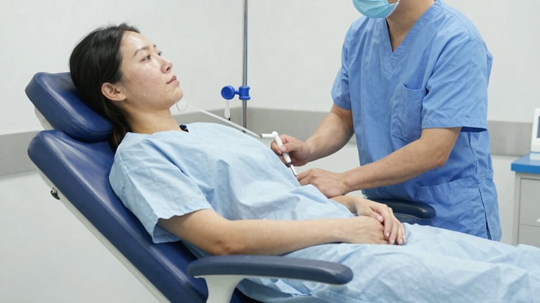 child lying on bed while doctor checking his mouth