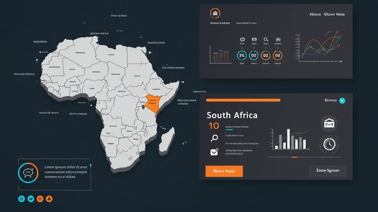 a map of africa with a map of the country